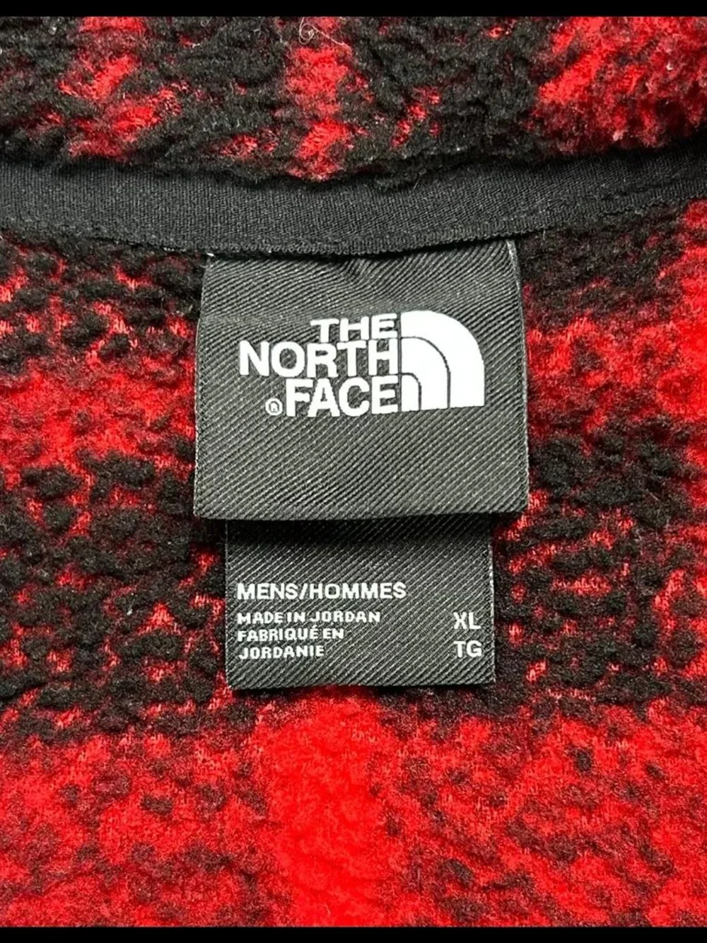 The North Face Gordon Lyons 1/4 Zip Mens XL Red Black Buffaloe Plaid Fleece